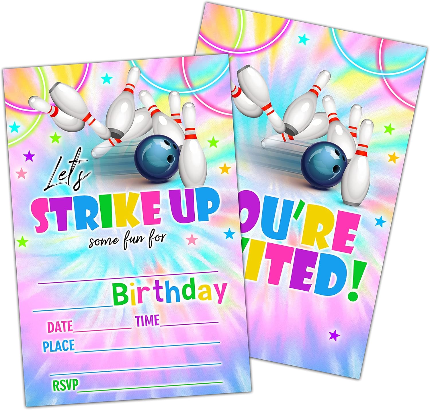 NYCTUG Neon Bowling Party Invitation Set