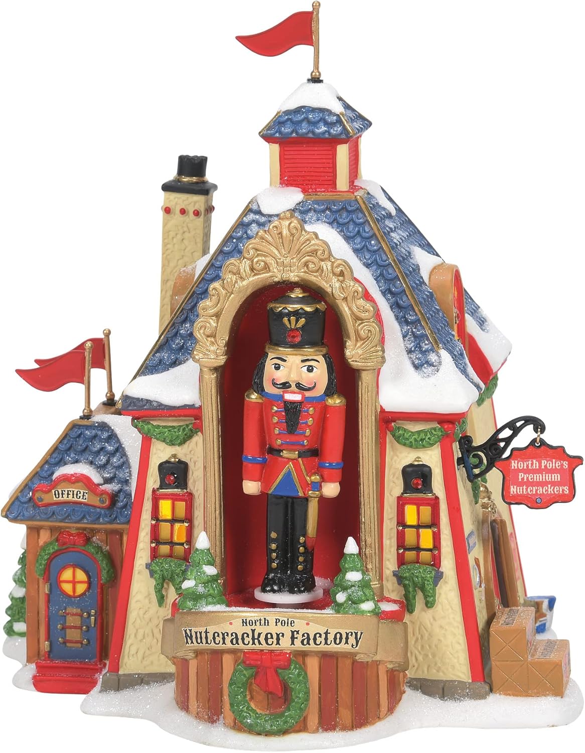 Department 56 North Pole Village Nutcracker Factory Animated Light Building