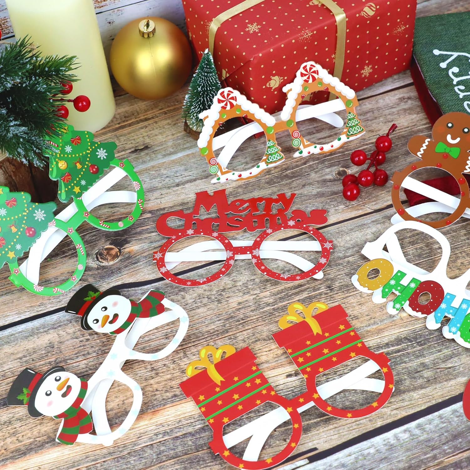 12Pcs Christmas Glasses for Kids and Adults