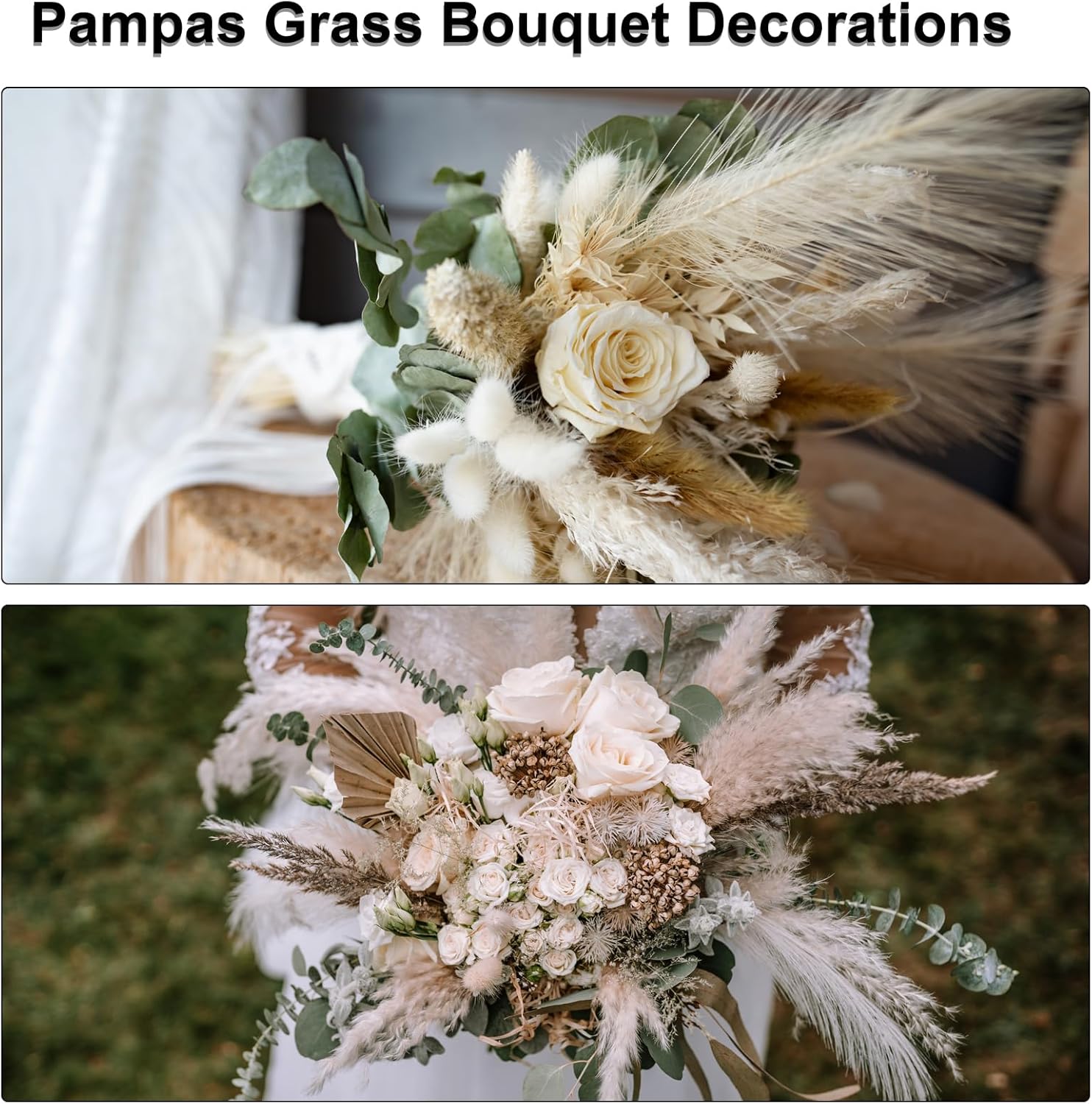 MECCANIXITY 30PCS Artificial Pampas Grass Decor 61cm
