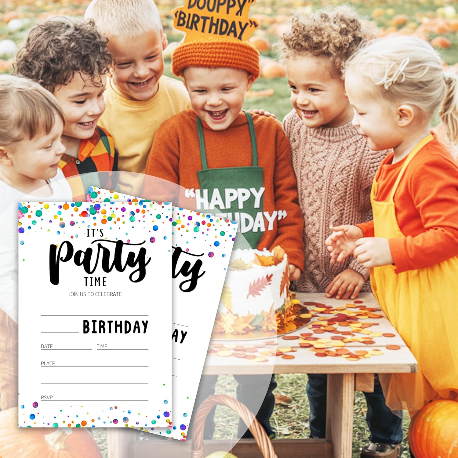 Its Party Time Birthday Invitation Cards with Envelopes Pack of 20
