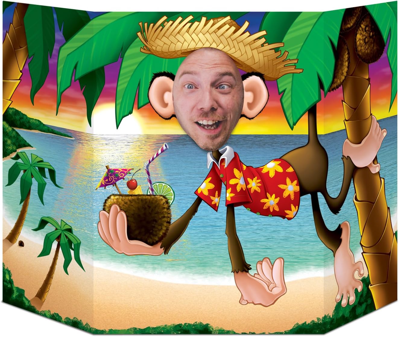 Luau Monkey Photo Prop Party Accessory
