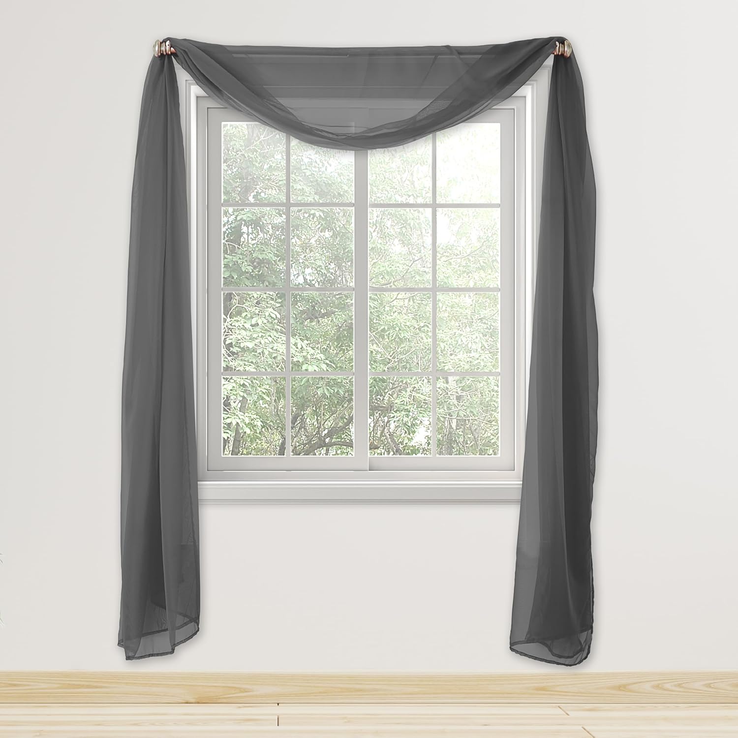 Elegant Comfort Sheer Curtain Panel - 55 x 216 Gray
