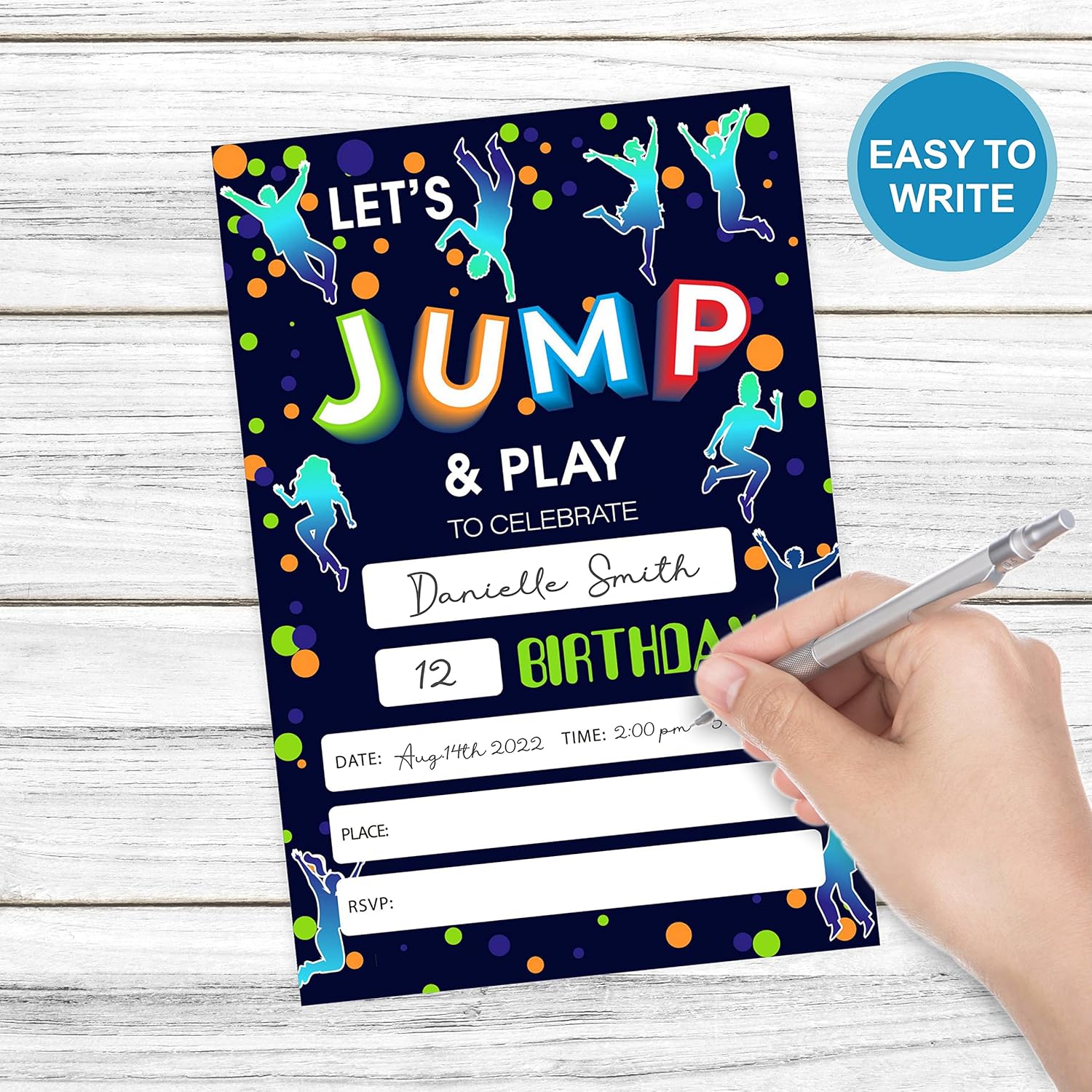 Bounce House Birthday Invitations with Envelopes