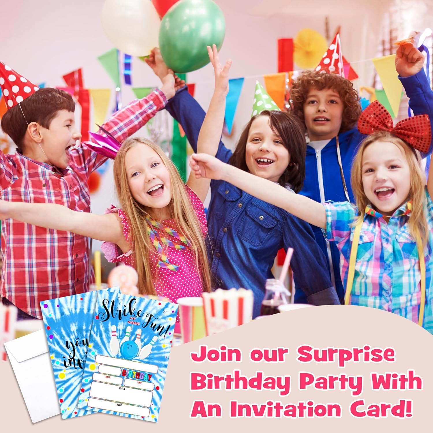 Tie Dye Birthday Invitations 20 Set With Envelopes