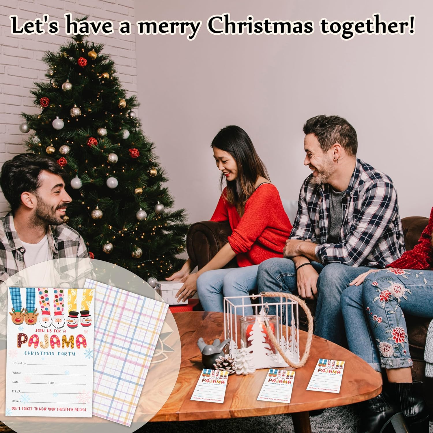 Christmas Party Invites with Envelopes 25 Pajama Invites for Holiday Celebration