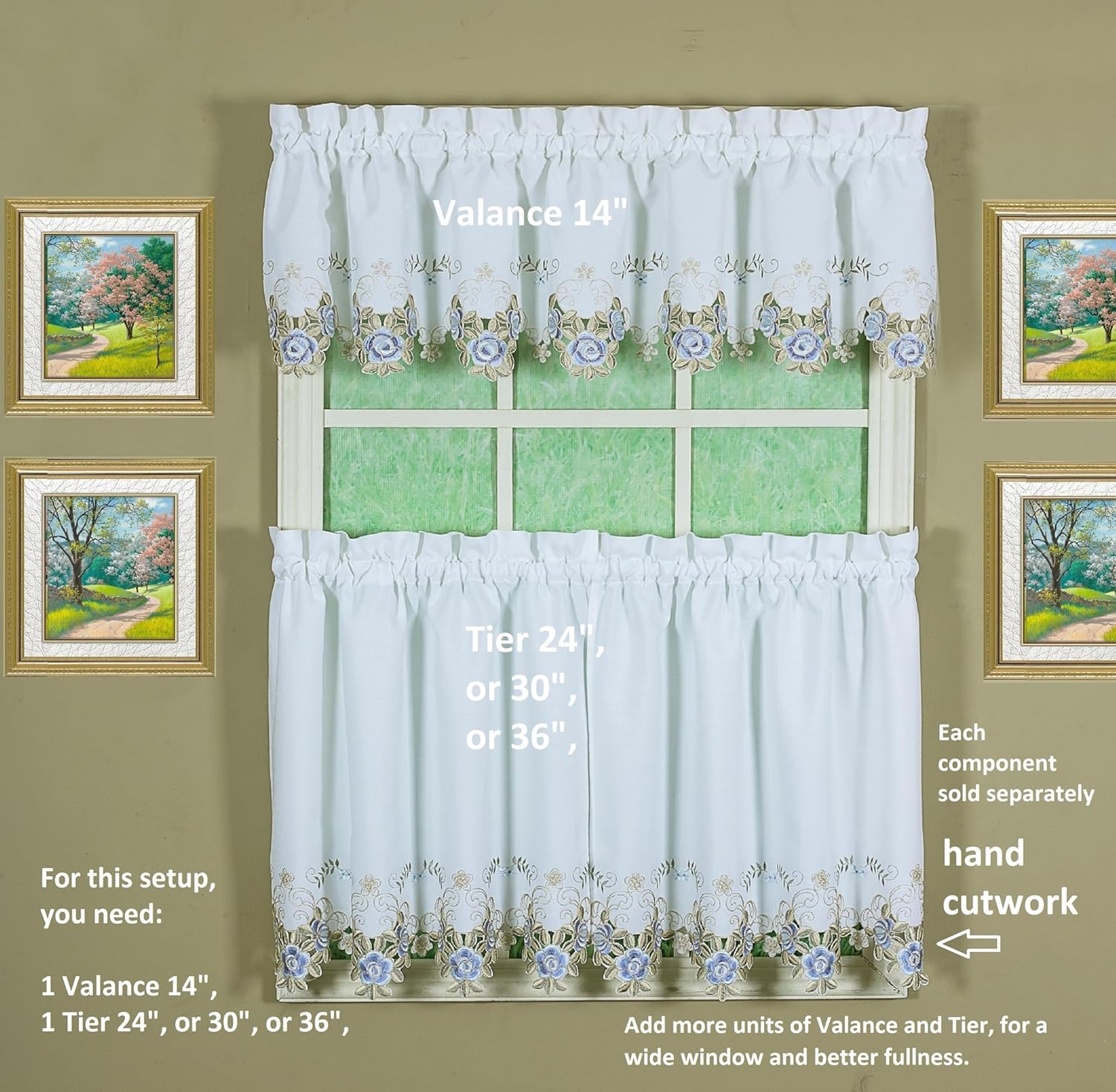 Todays Curtain Verona Reverse Embroidery Valance 14 In