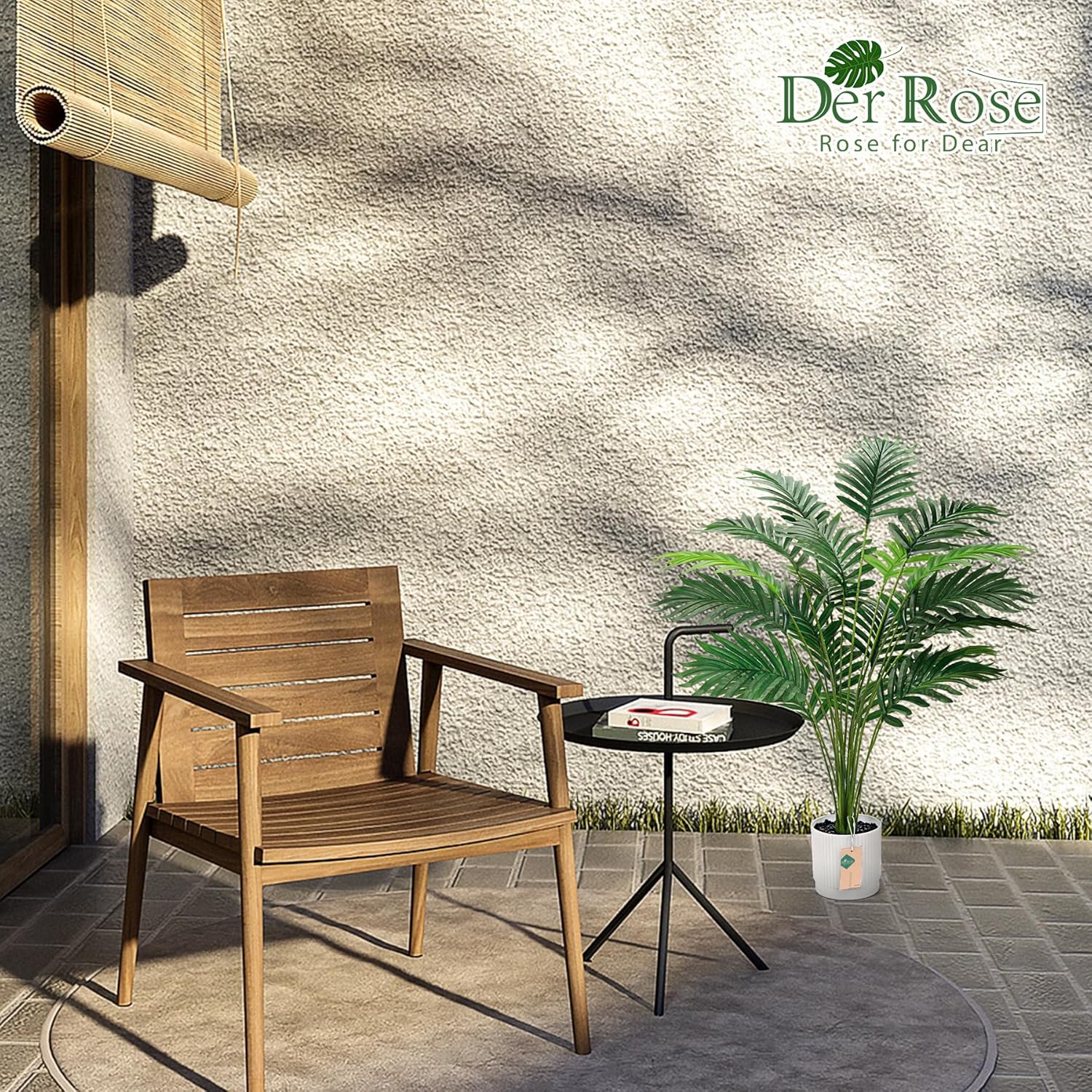 Der Rose 28 Inch Artificial Palm Tree with White Pot