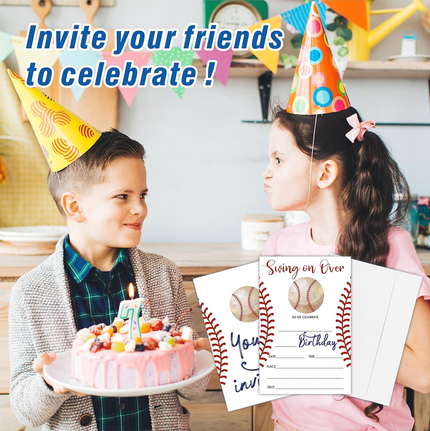 AWSICE Baseball Birthday Invitations 20 Cards with Envelopes