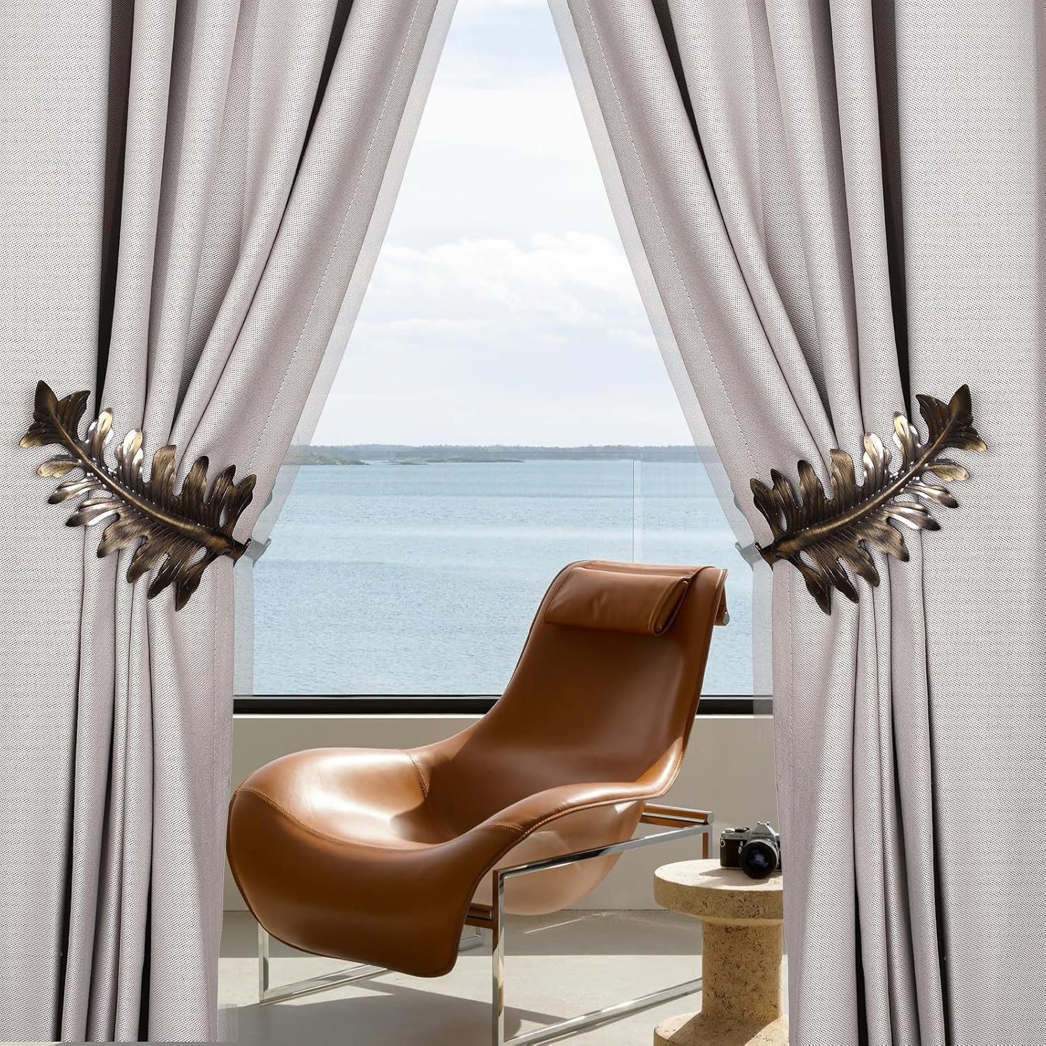 SUQ I OME Bronze Leaf Curtain Holdbacks 2 Pcs