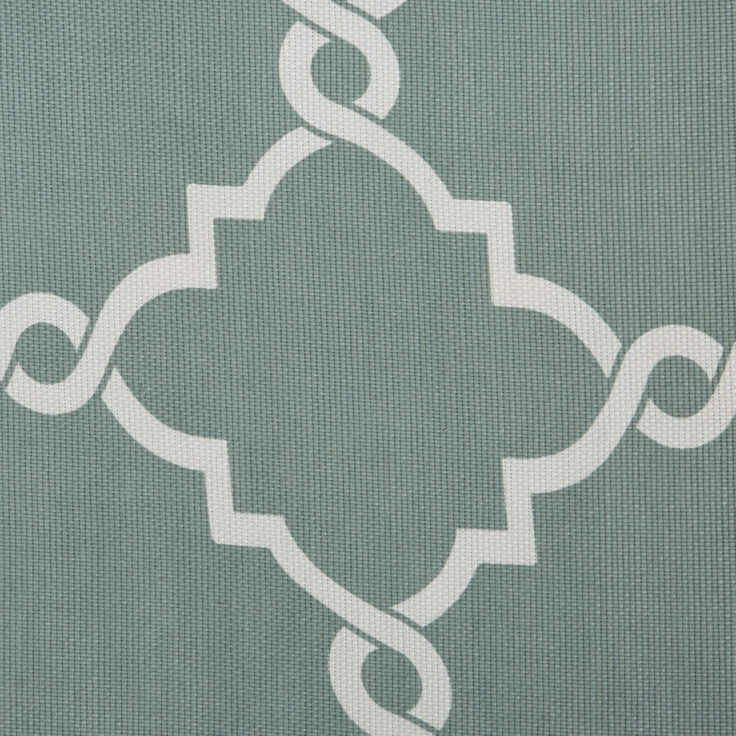 Madison Park Saratoga Fretwork Print Valance Swags 50x18 Seafoam White