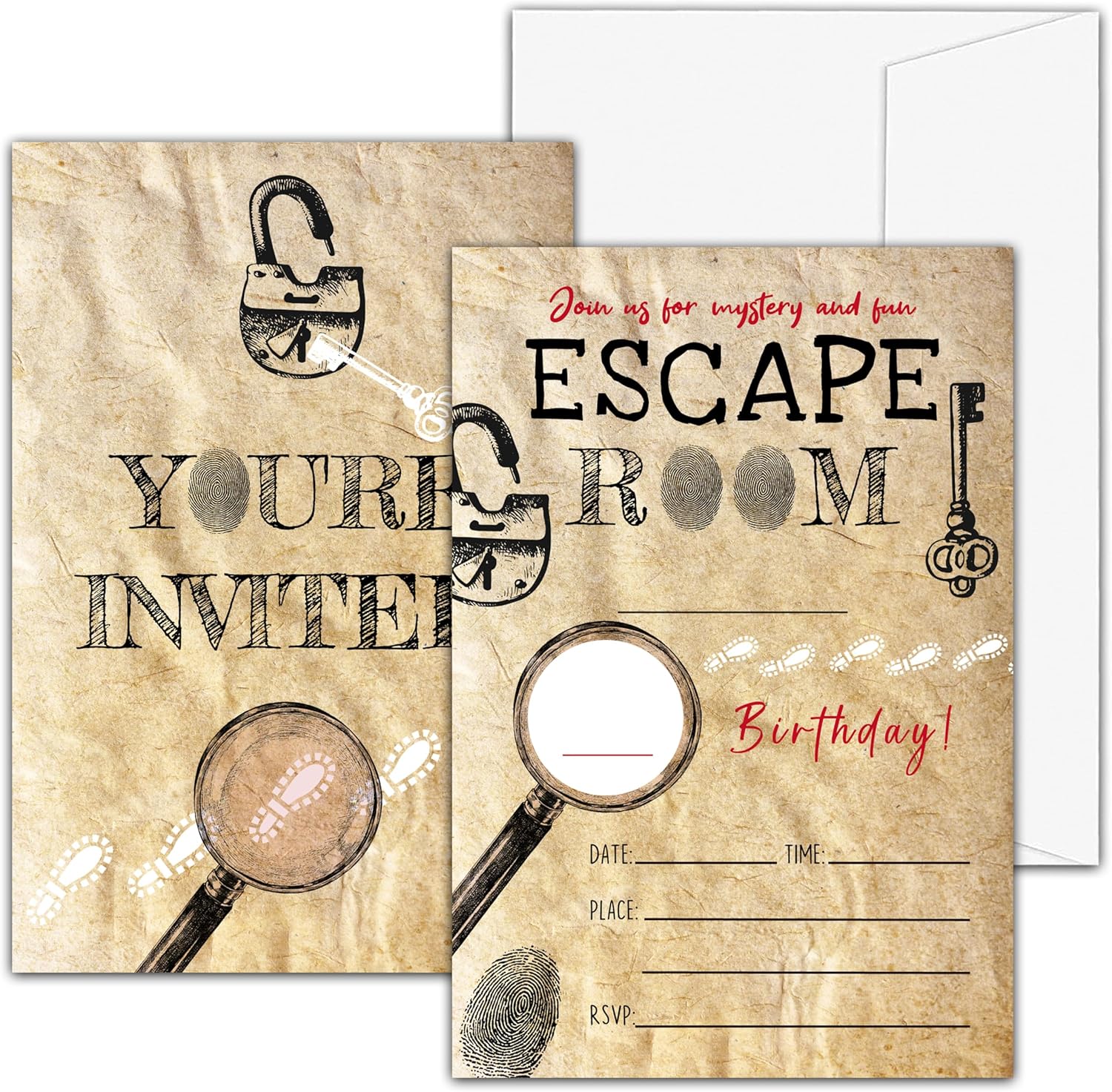 Mystery Birthday Invites for Boys Girls with Envelopes