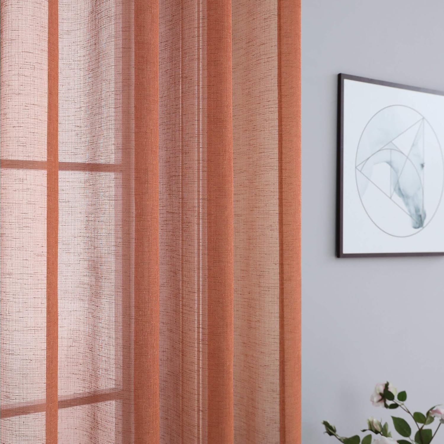 Terracotta Curtains 84 Inches Long 2 Panels Burnt Orange