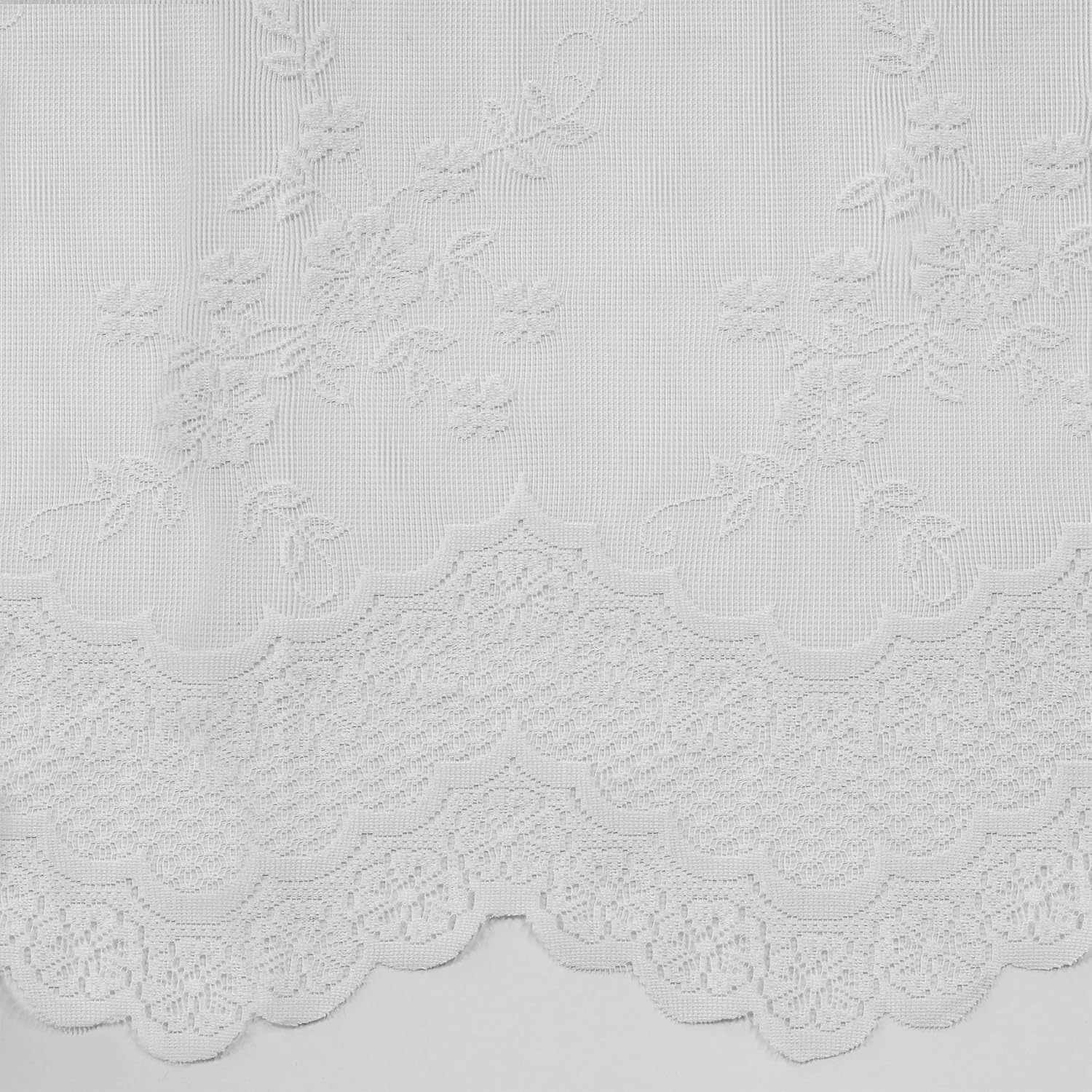 Loft Living Melody Jacquard Lace Curtains 36 x 32 White Pair