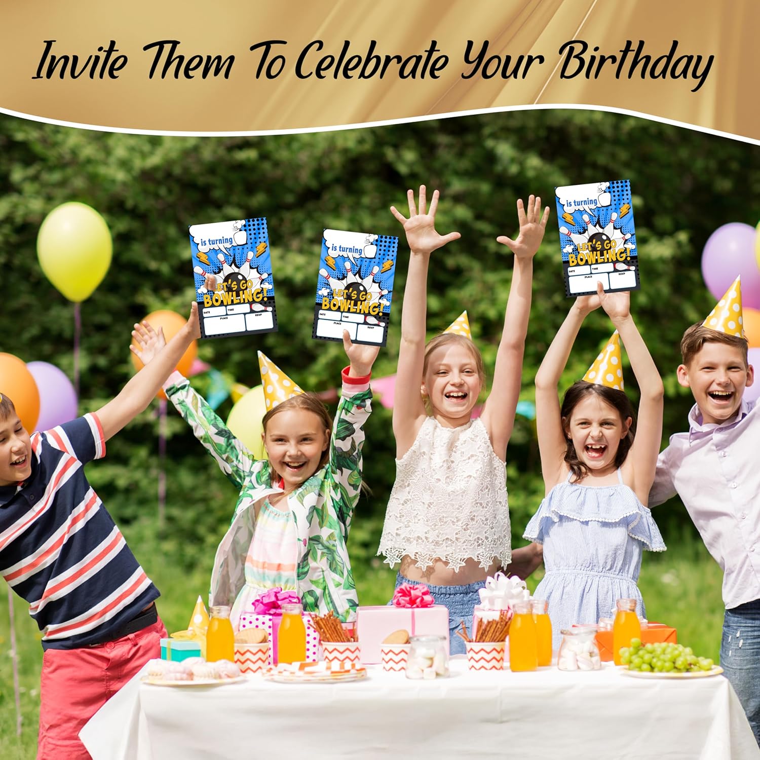 Strike Bowling Birthday Invites For Boys 20-Pack