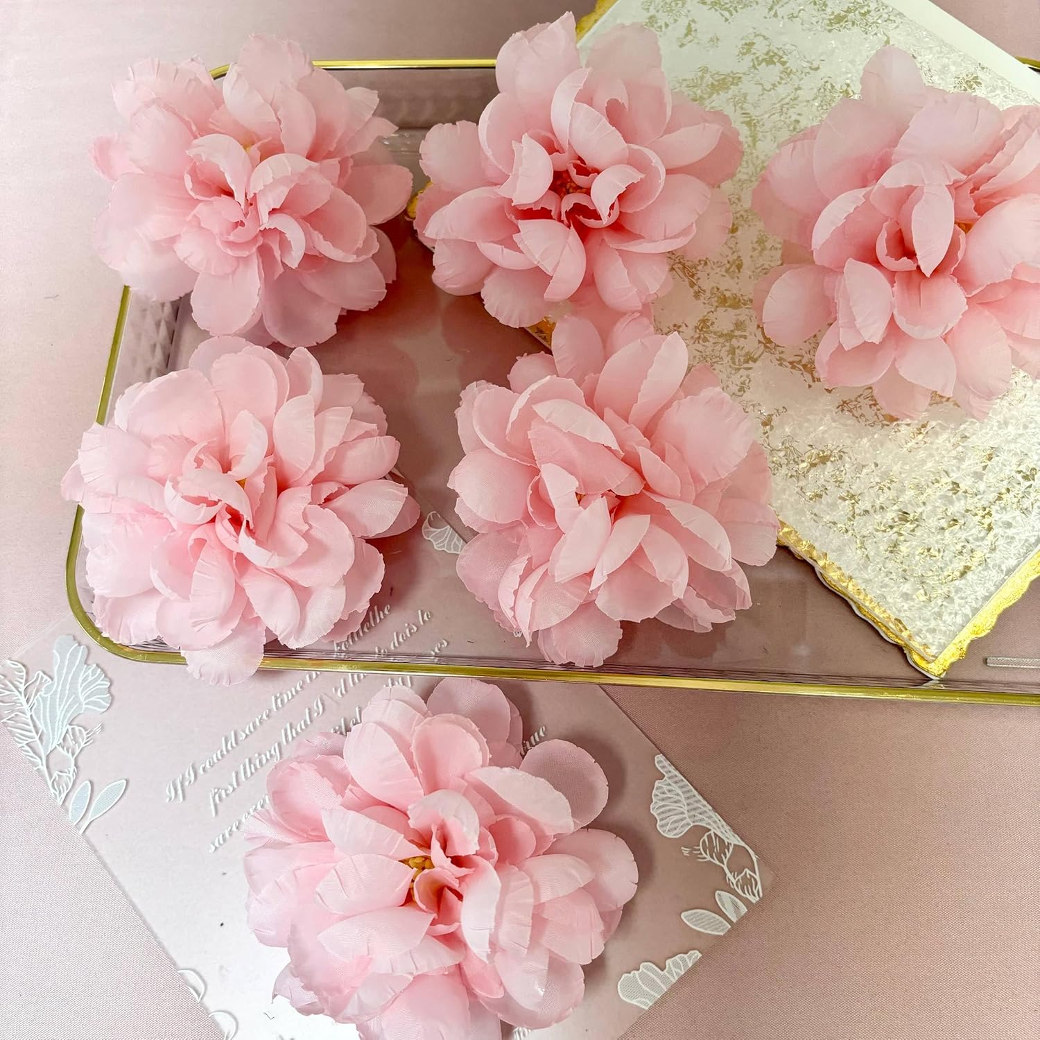 Floating Flowers for Floating Candle Centerpieces 12pcs Pink