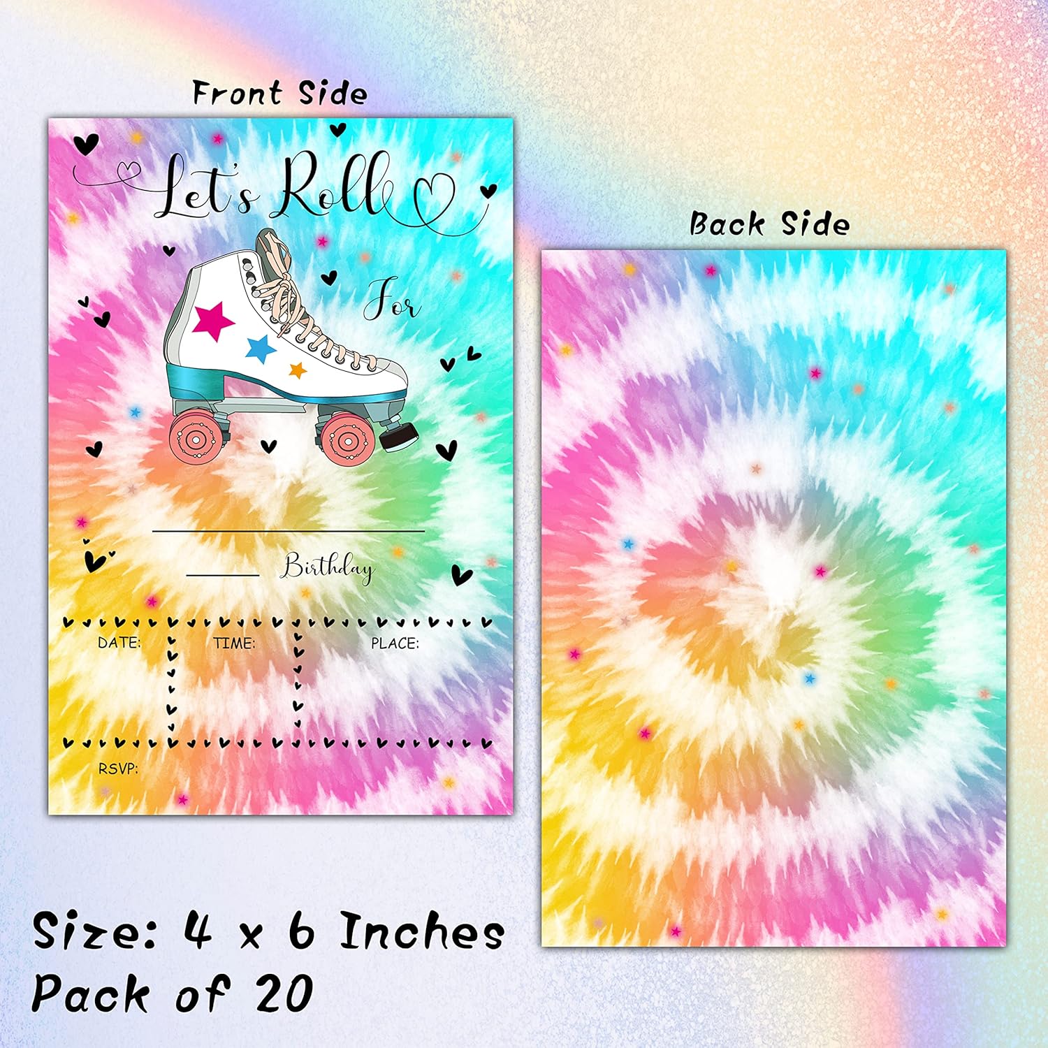 Skating Birthday Invites with Envelopes 20 Pack