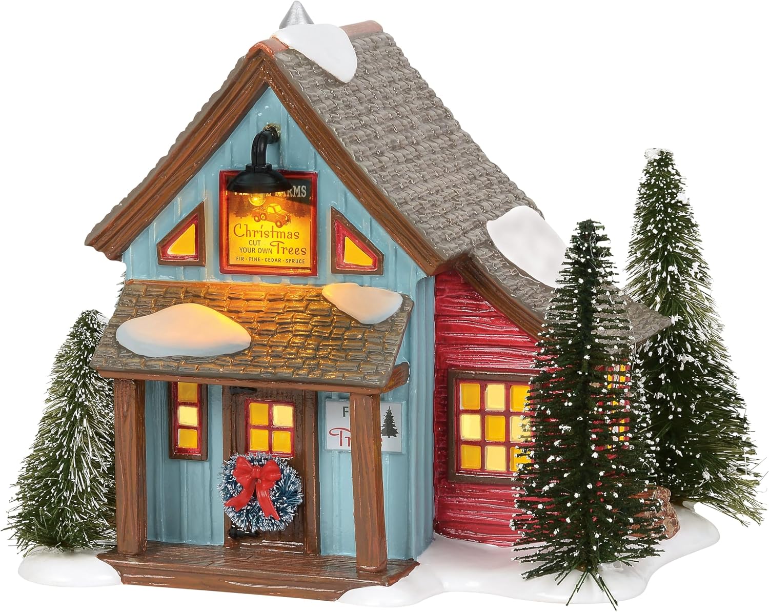 Department 56 Original Snow Village Farms Tree Lot Lit Building 63 Inch