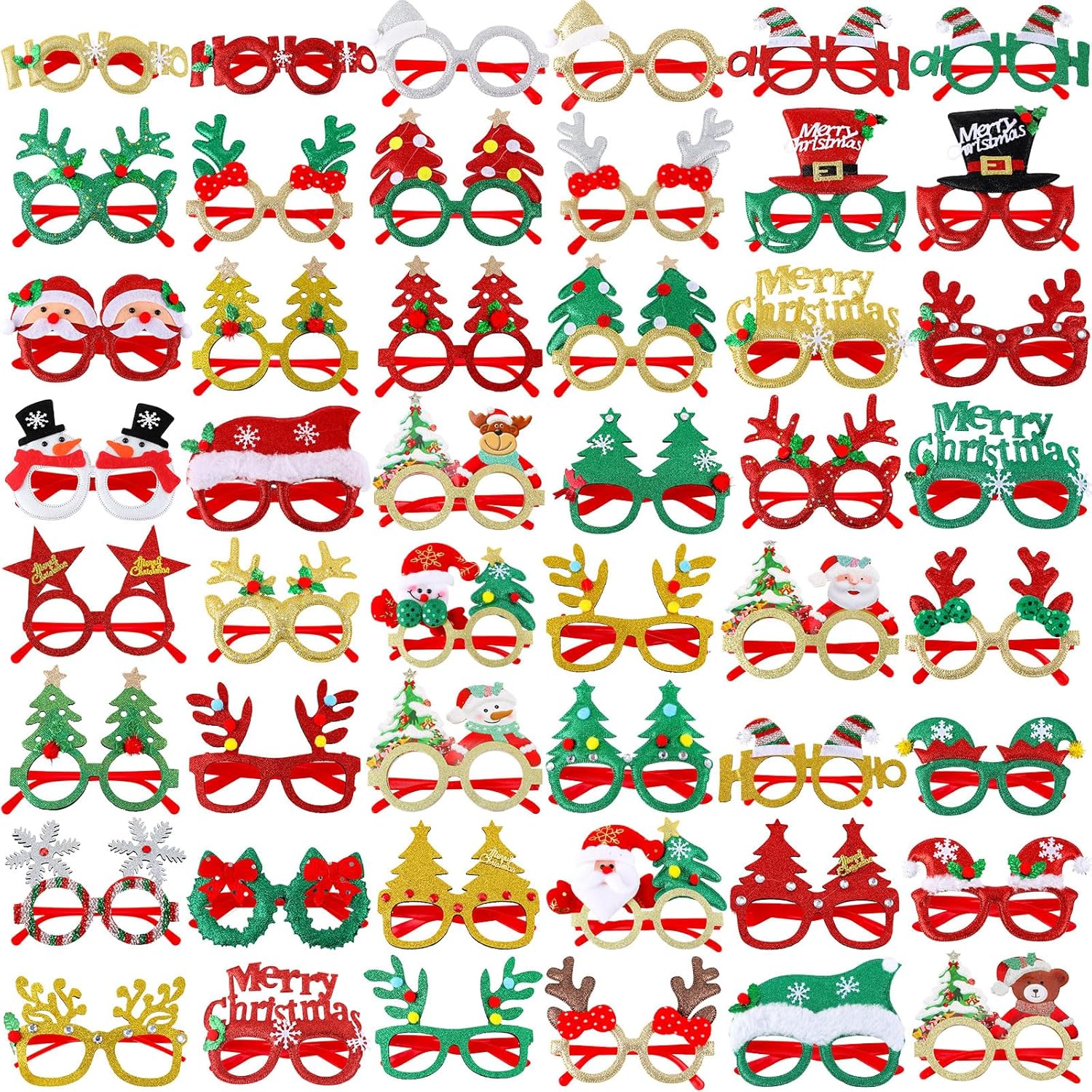 Vinsot 48 Piece Christmas Glasses Bulk Decor Set