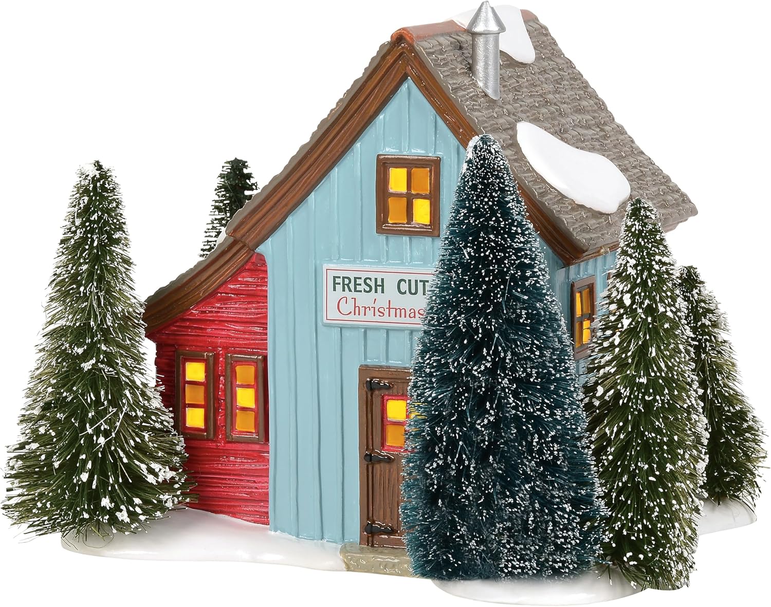 Department 56 Original Snow Village Farms Tree Lot Lit Building 63 Inch