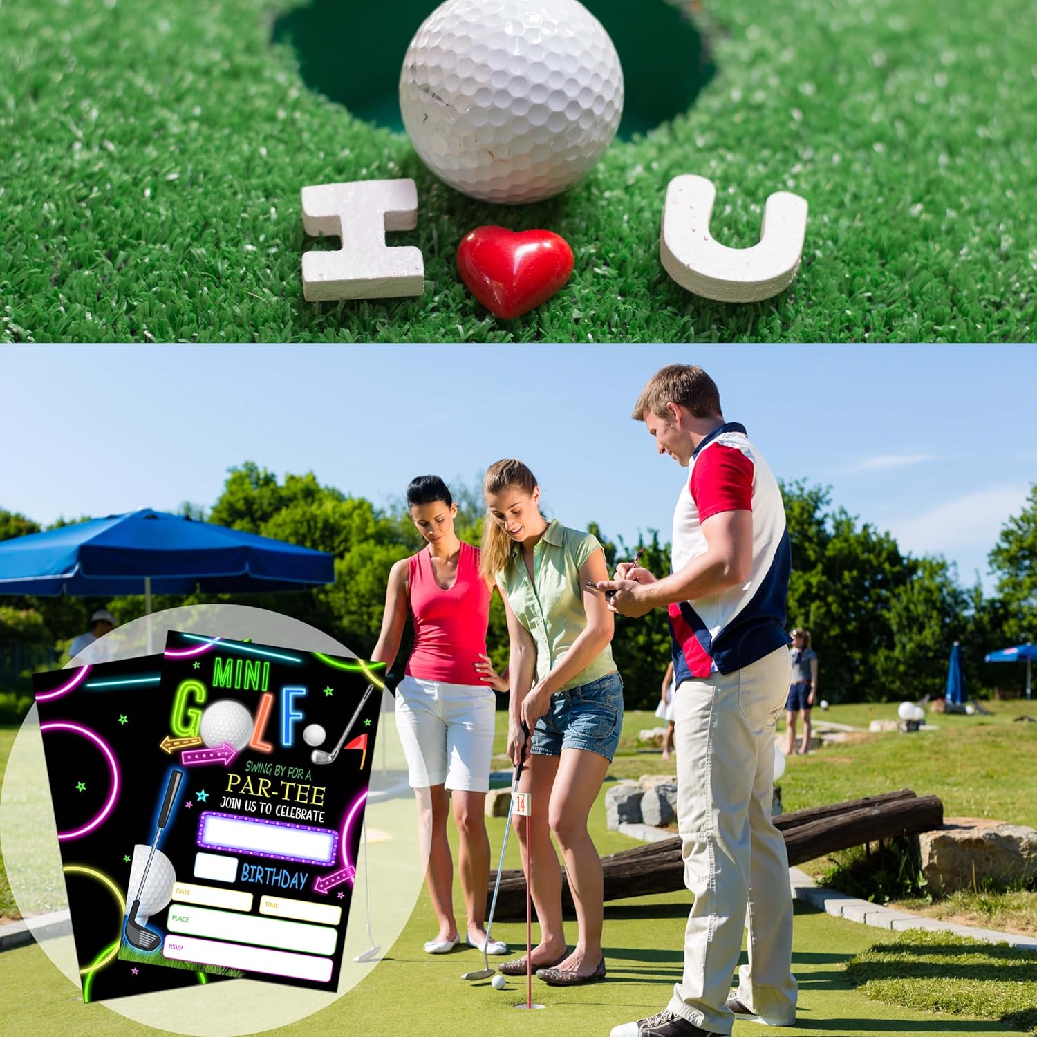 Gsauto Golf Birthday Invitations Set of 20 with Envelopes