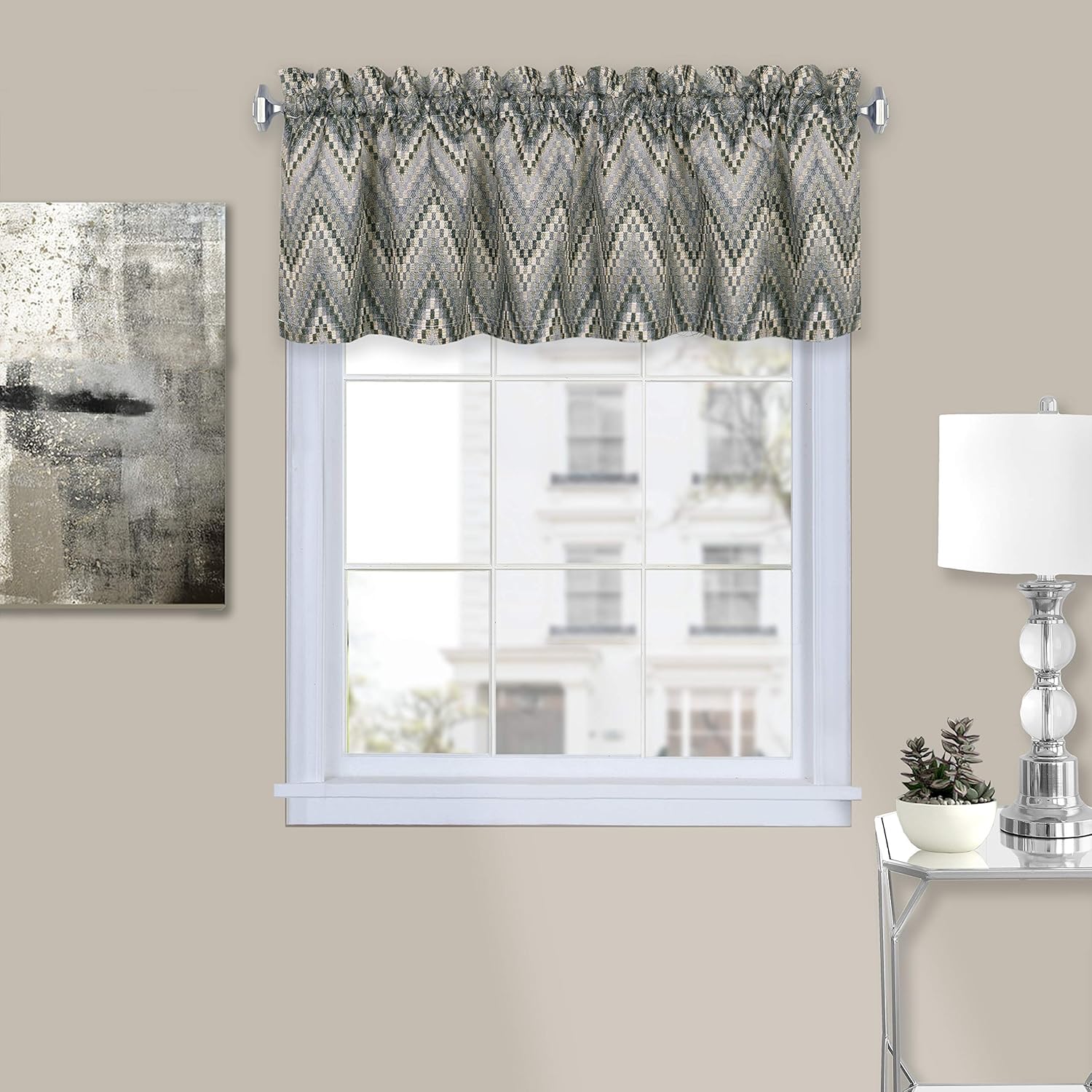 ACHIM Charcoal Window Curtain Valance 58x14
