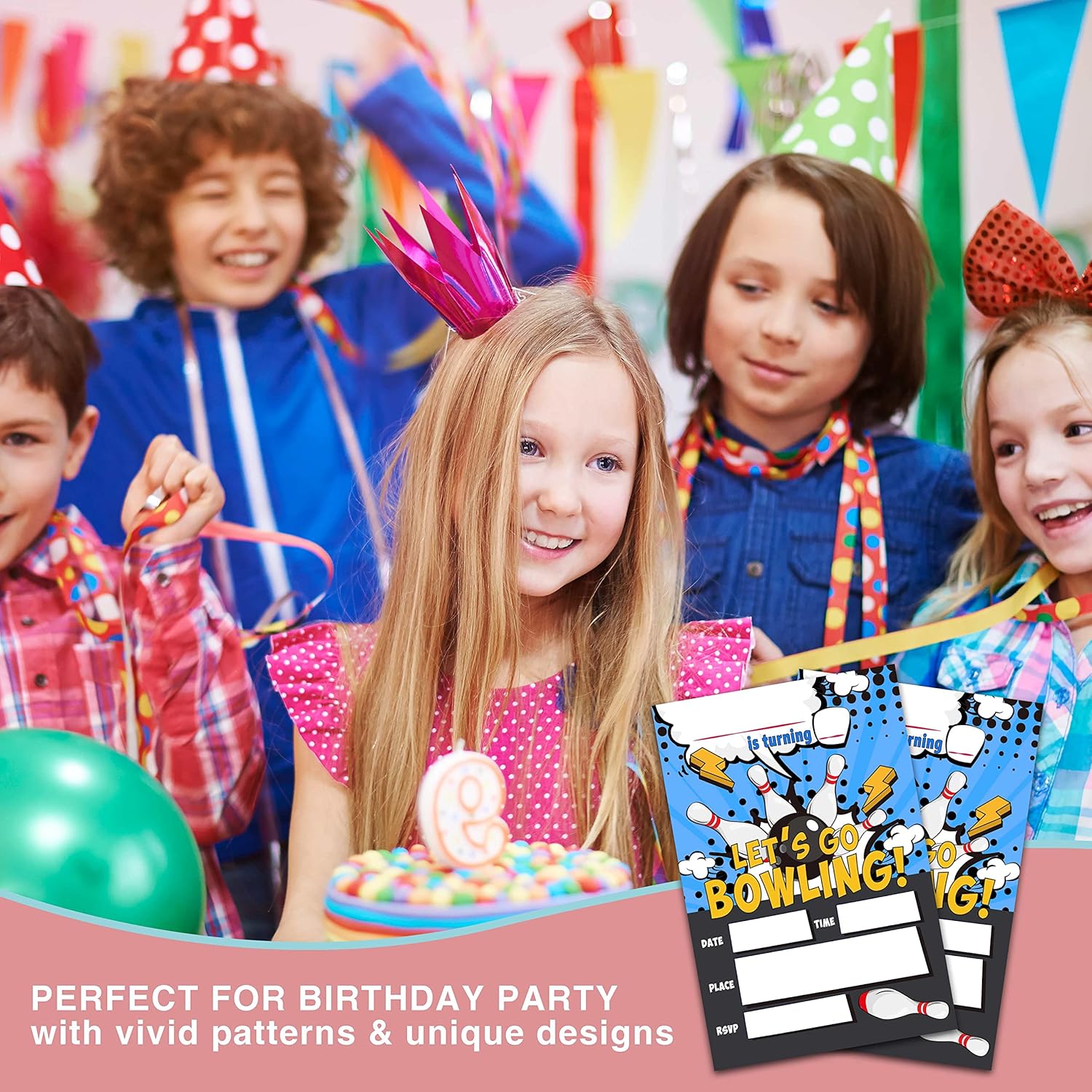 ZIIUFRN Bowling Birthday Invitations 4x6 20 Sets
