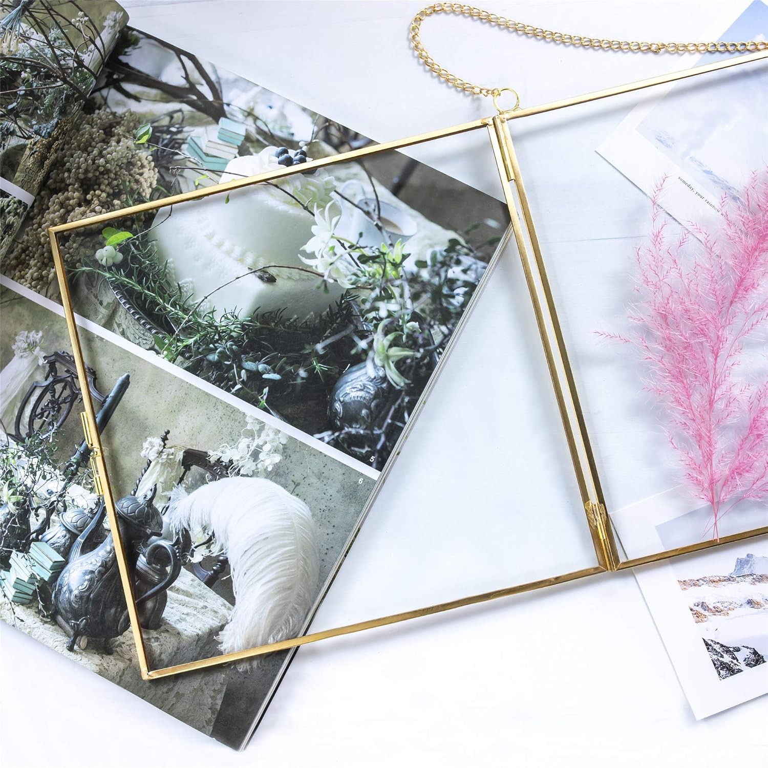 NCYP Double Glass Frame 8x8 Inch for Dried Flowers and Photos
