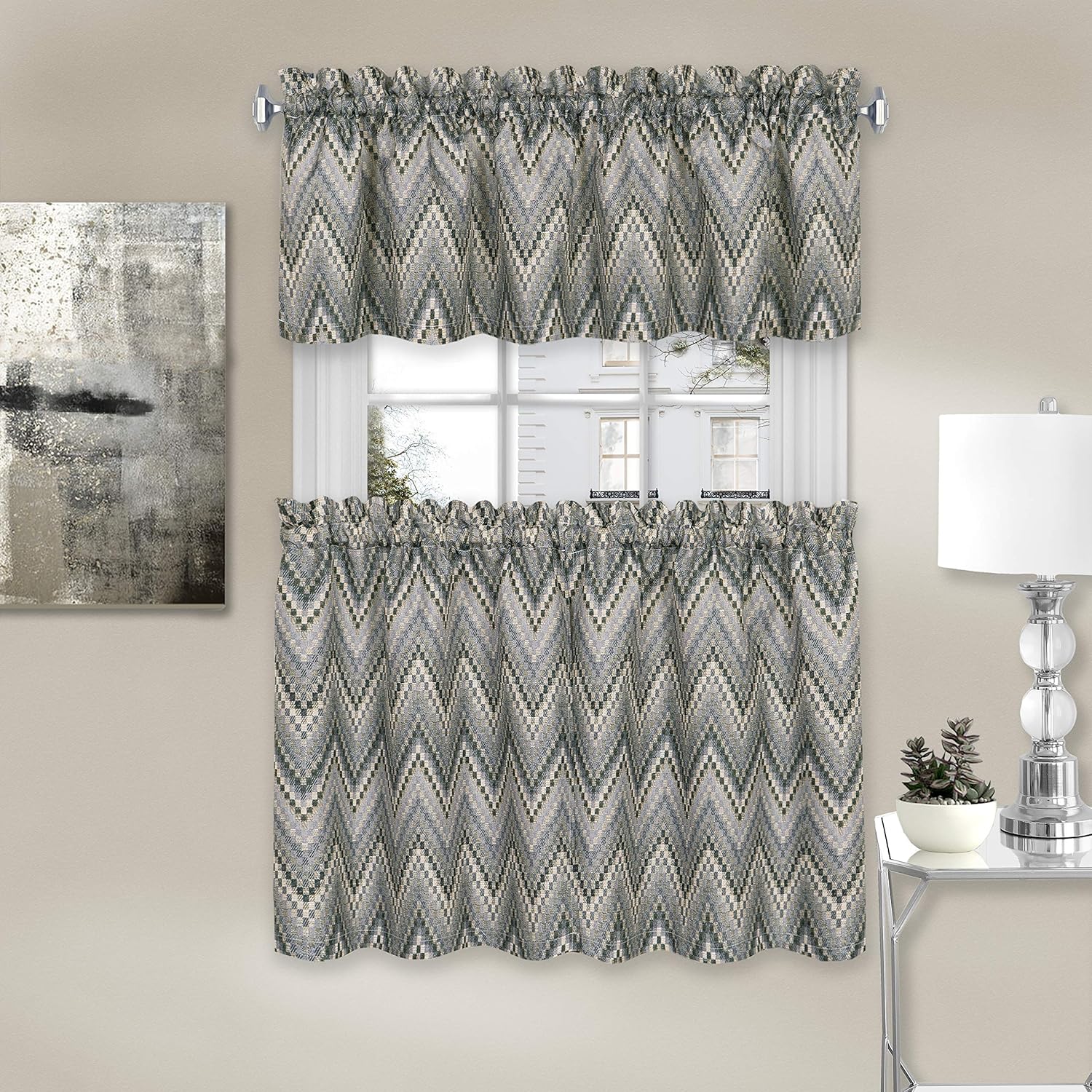 ACHIM Charcoal Window Curtain Valance 58x14