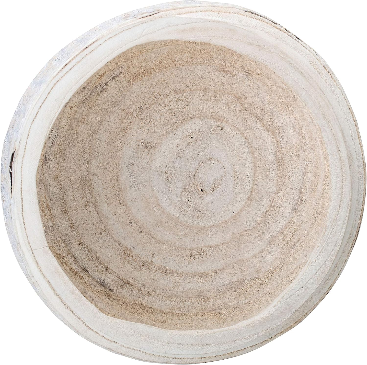 Bloomingville Hand-Carved Paulownia Wood Bowl 105 in Diameter